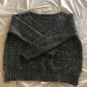 Brandy Melville Dark Gray V Neck Sweater